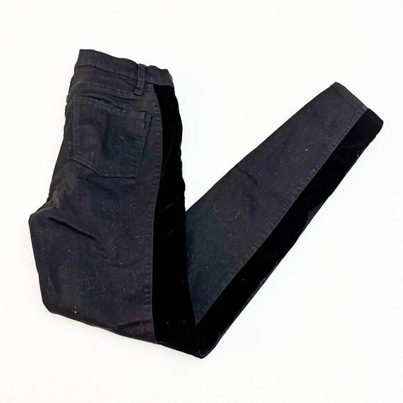 Madewell Black 9" High-Rise Skinny Tuxedo Accent Stripe Style Jeans Size 27T - Picture 6 of 6